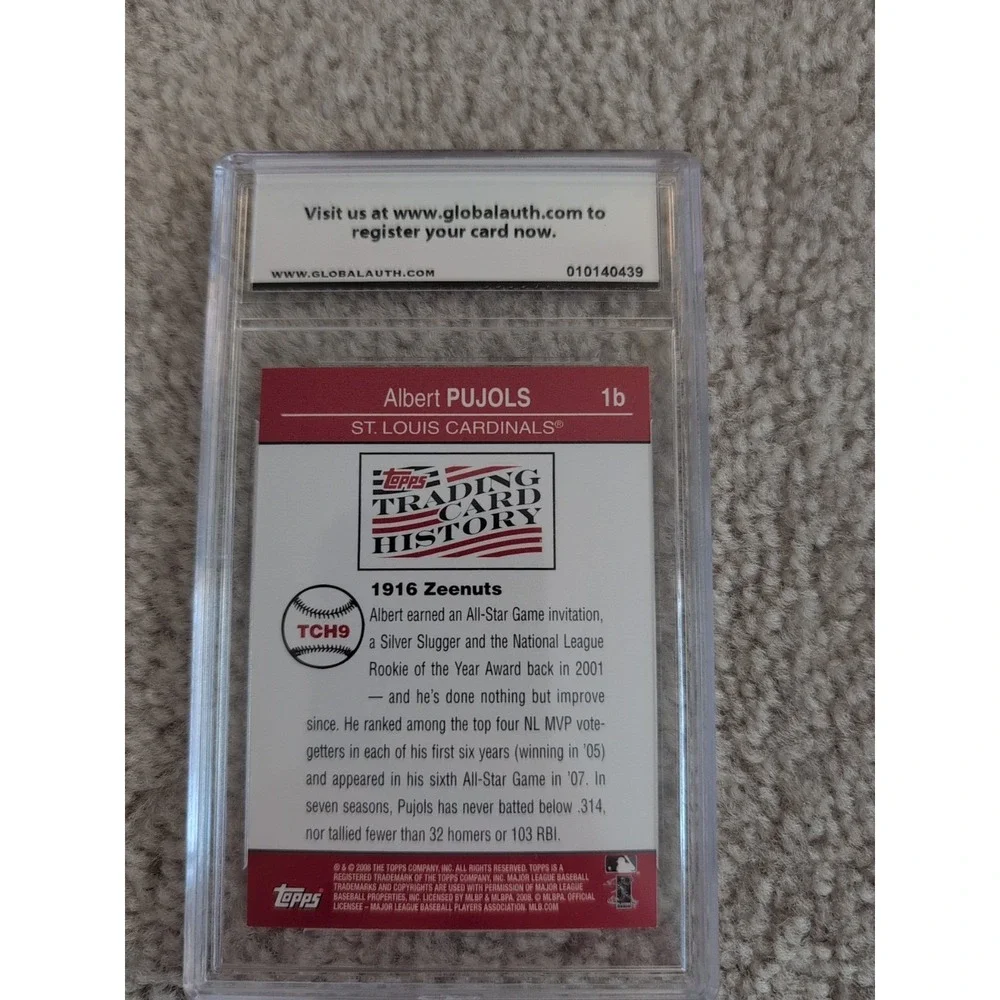 2008 Albert Pujols Topps Zee Nut TCH9 Graded Card 9 Baseball Cardinals